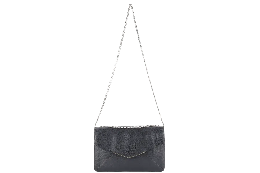 FURLA ENVELOPE CHAIN BAG MEDIUM BLACK CALF LEATHER GOLD HARDWARE NO DUST COVER