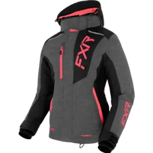FXR Women's Pulse Jacket, Mid Grey/Coral