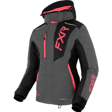 FXR Women's Pulse Jacket, Mid Grey/Coral