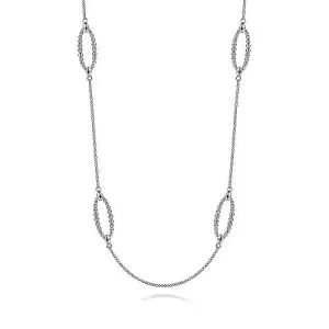 Gabriel & Co. 32" Bujukan Station Necklace in Sterling Silver