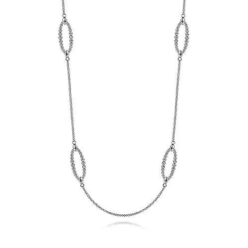 Gabriel & Co. 32" Bujukan Station Necklace in Sterling Silver