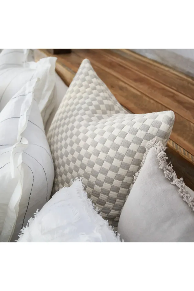 Gambit Cushion - White/Silver 50x50cm