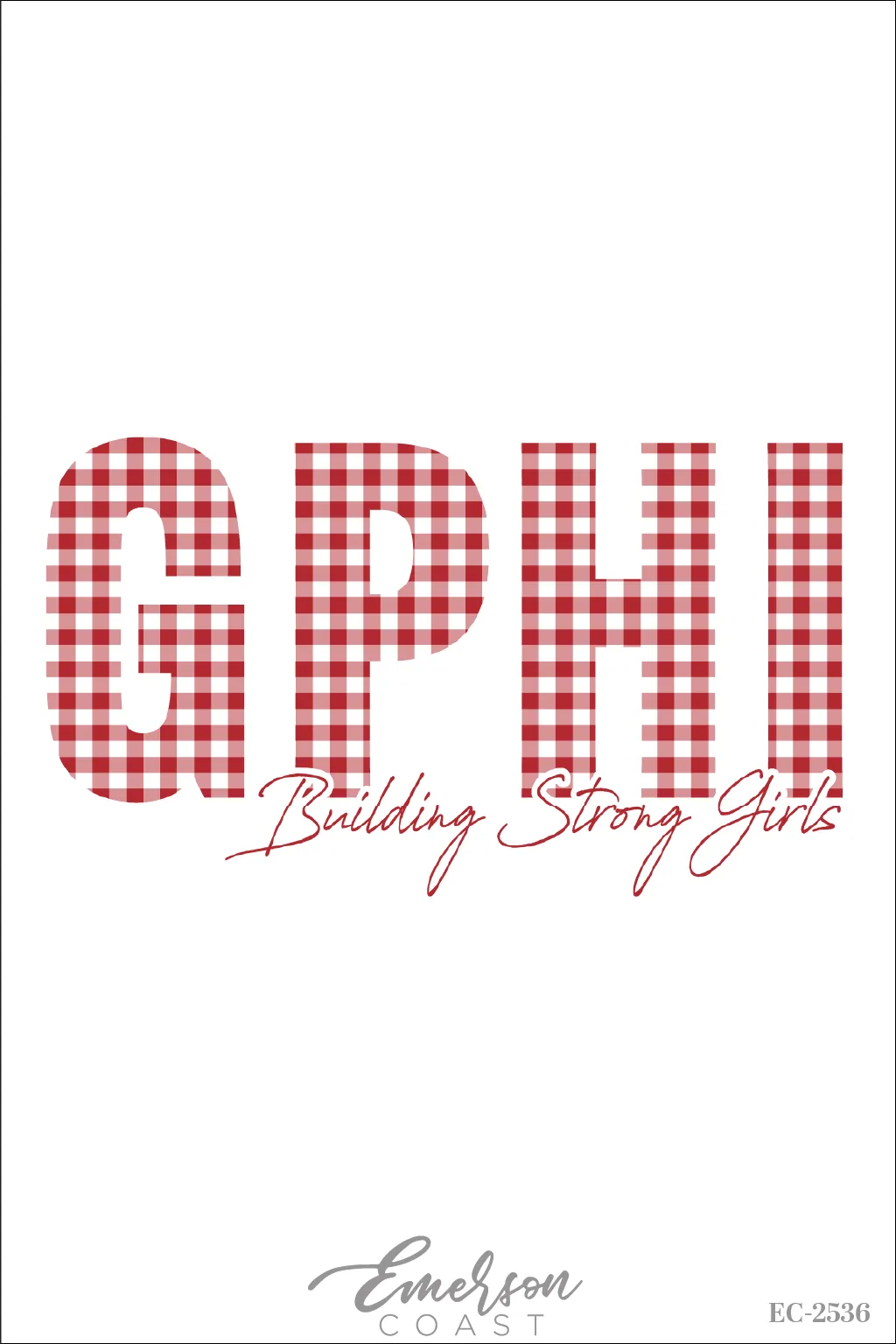 Gamma Phi Beta Red Gingham Building Strong Girls Tee