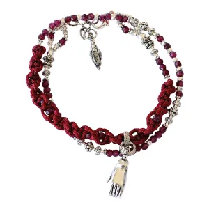 Garnet Compassion Wrap Bracelet