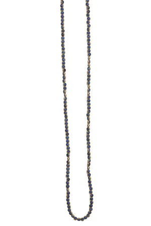 Gemstone Necklace with Antique Gold Rings in Lapis