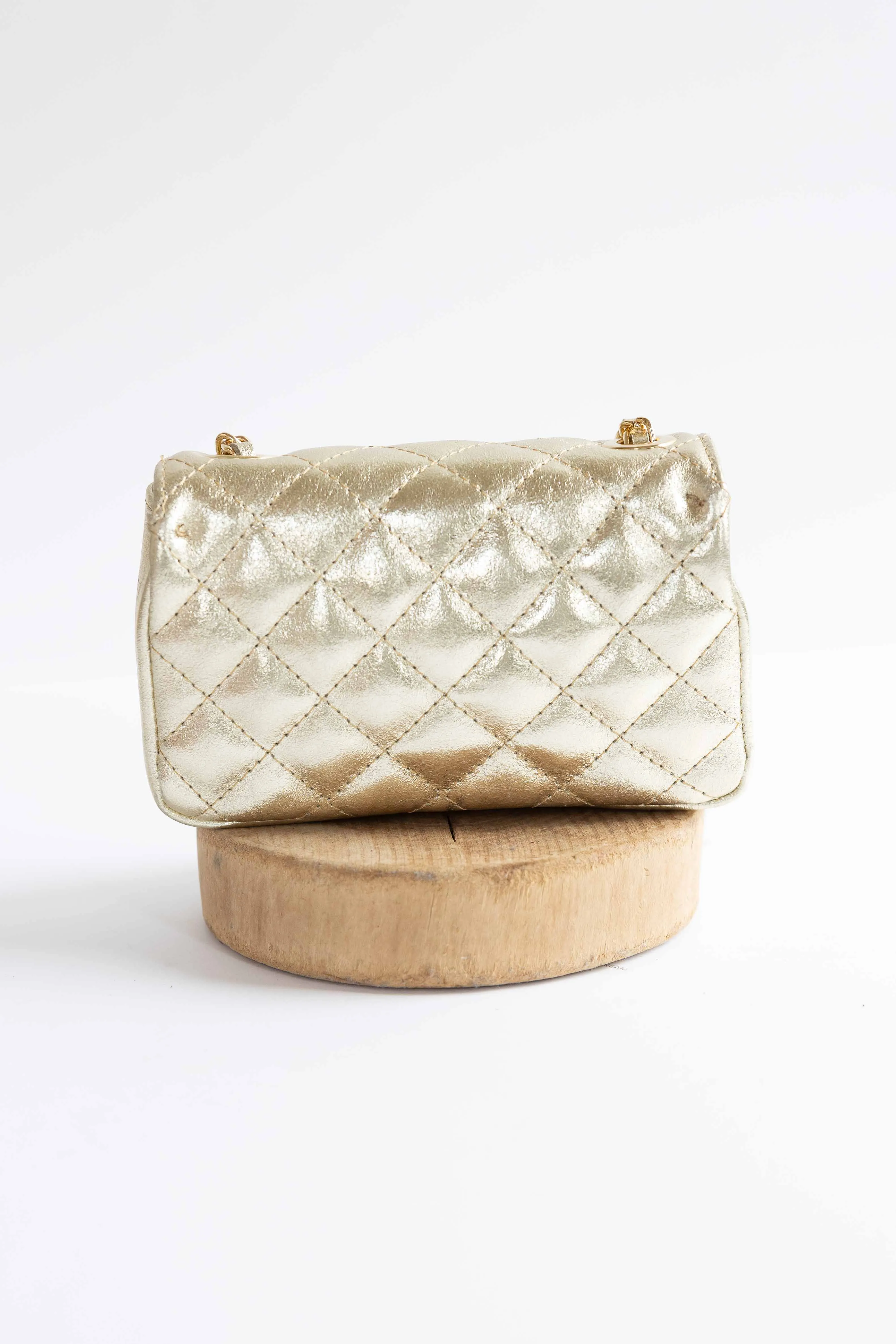 [GERMAN FUENTES] QUILTED LEATHER BAG-GOLD