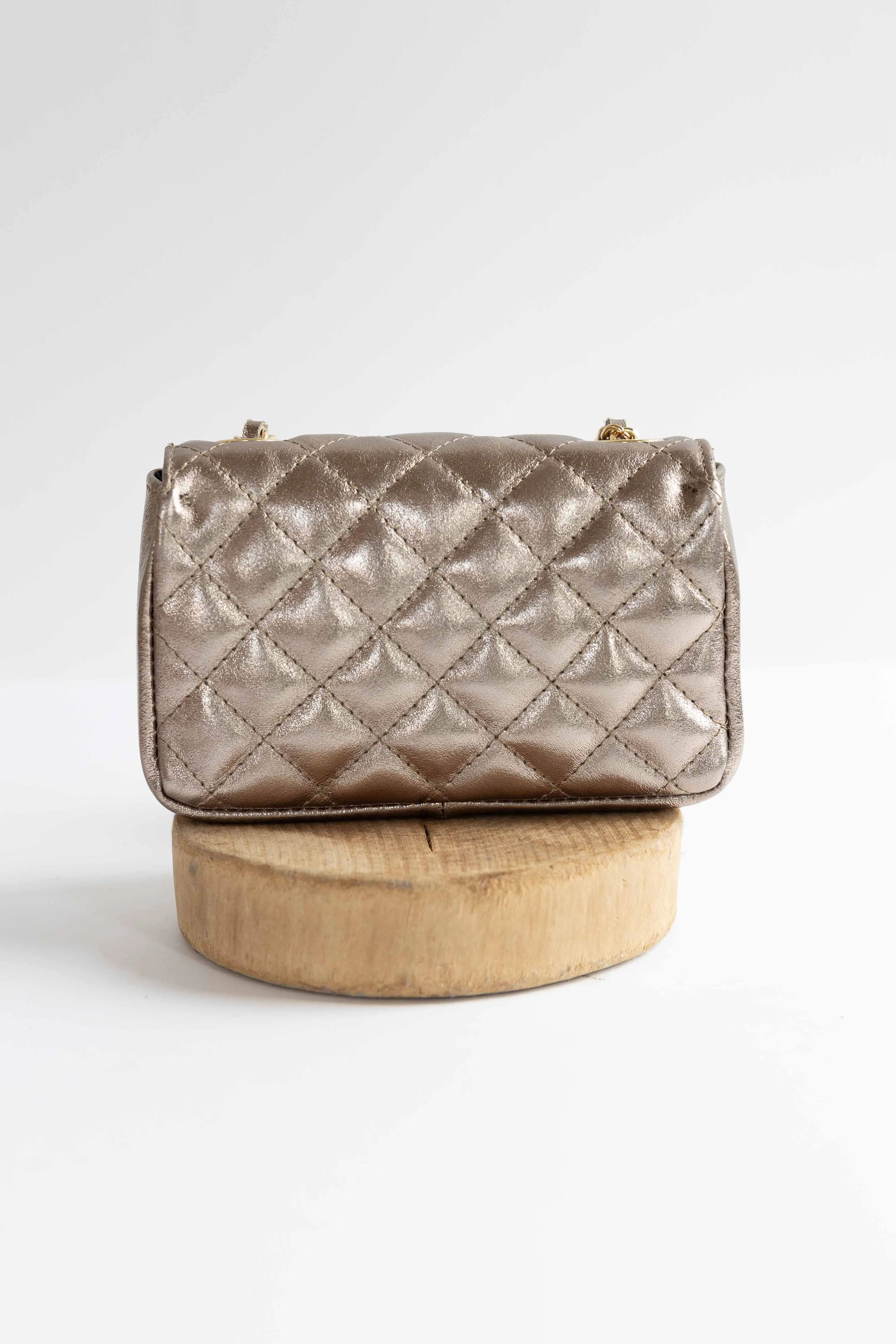 [GERMAN FUENTES] QUILTED LEATHER BAG-GOLD