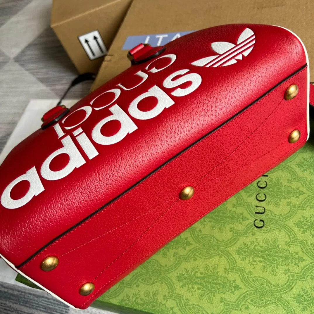 gg x Adidas Mini Duffle Bag Red For Women, Women&#8217;s Bags 12.4in/32cm gg 702397 U3ZCT 6563
