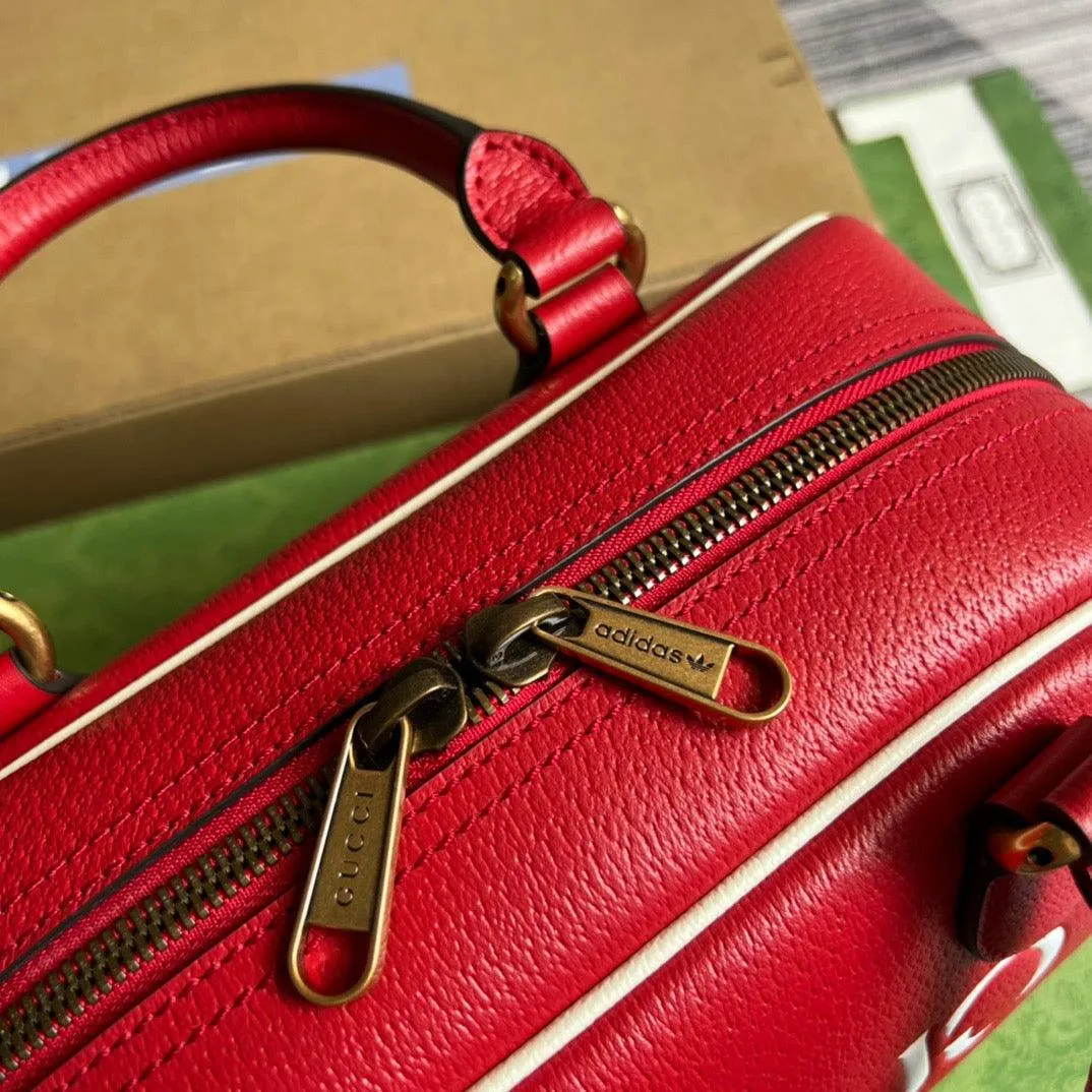 gg x Adidas Mini Duffle Bag Red For Women, Women&#8217;s Bags 12.4in/32cm gg 702397 U3ZCT 6563