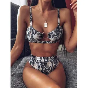 Gioia Snakeskin Push Up Bikini