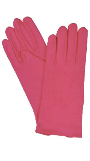 Gloves Nylon W Snap Hot Pink  Costume Accessories