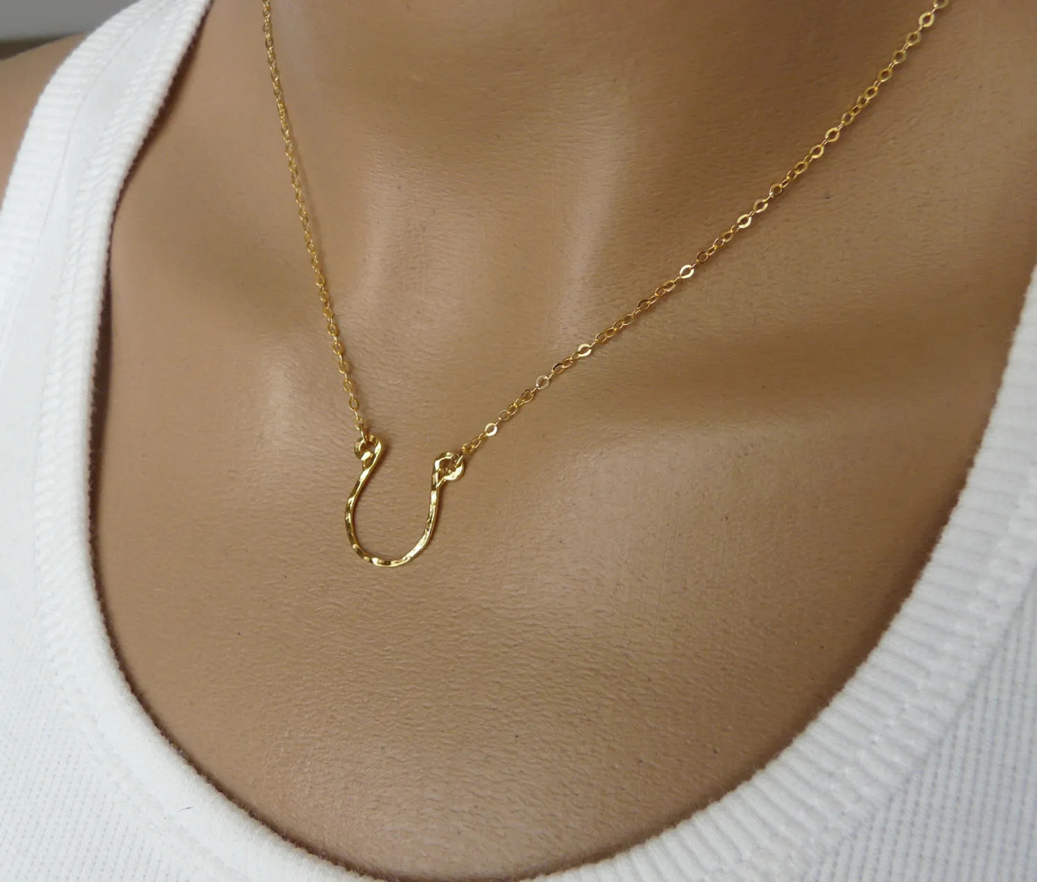 Gold Filled Horseshoe Necklace