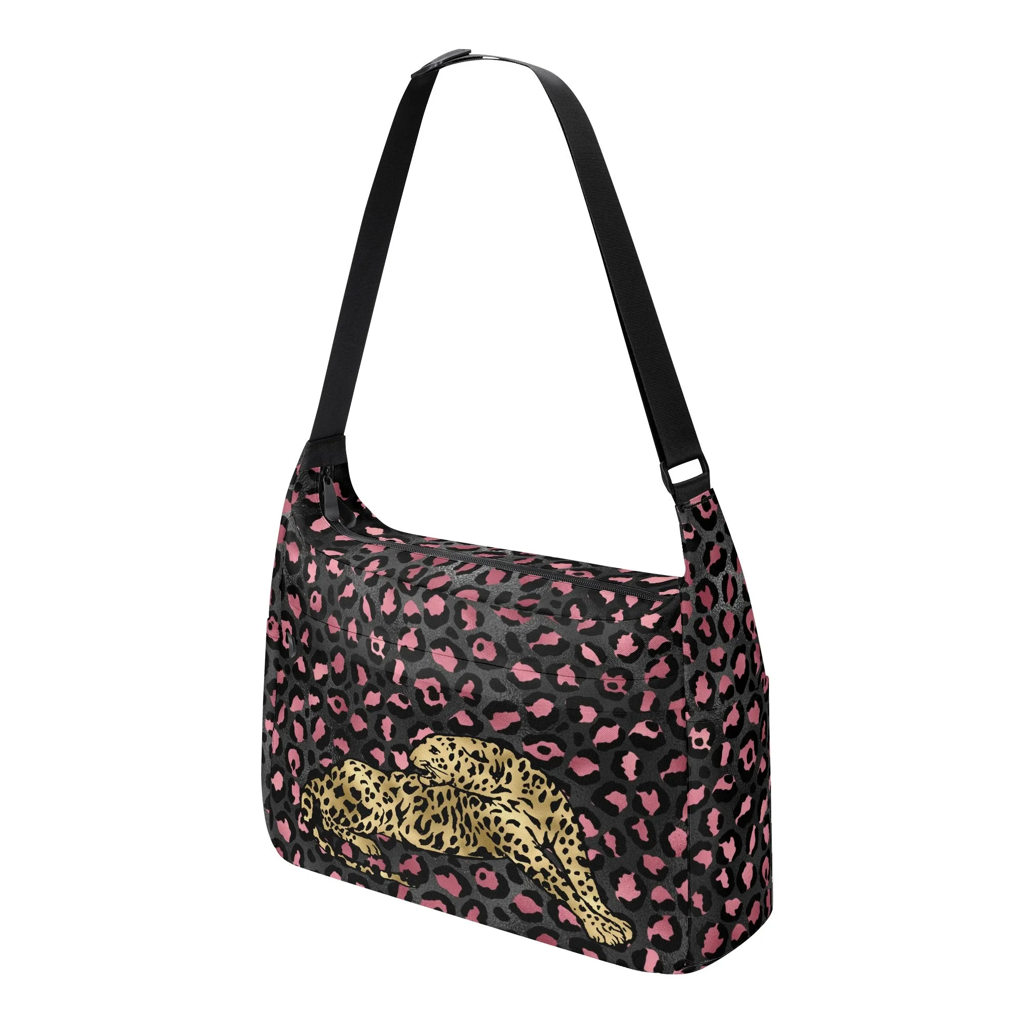 Gold Leopard Pattern Shoulder Bag