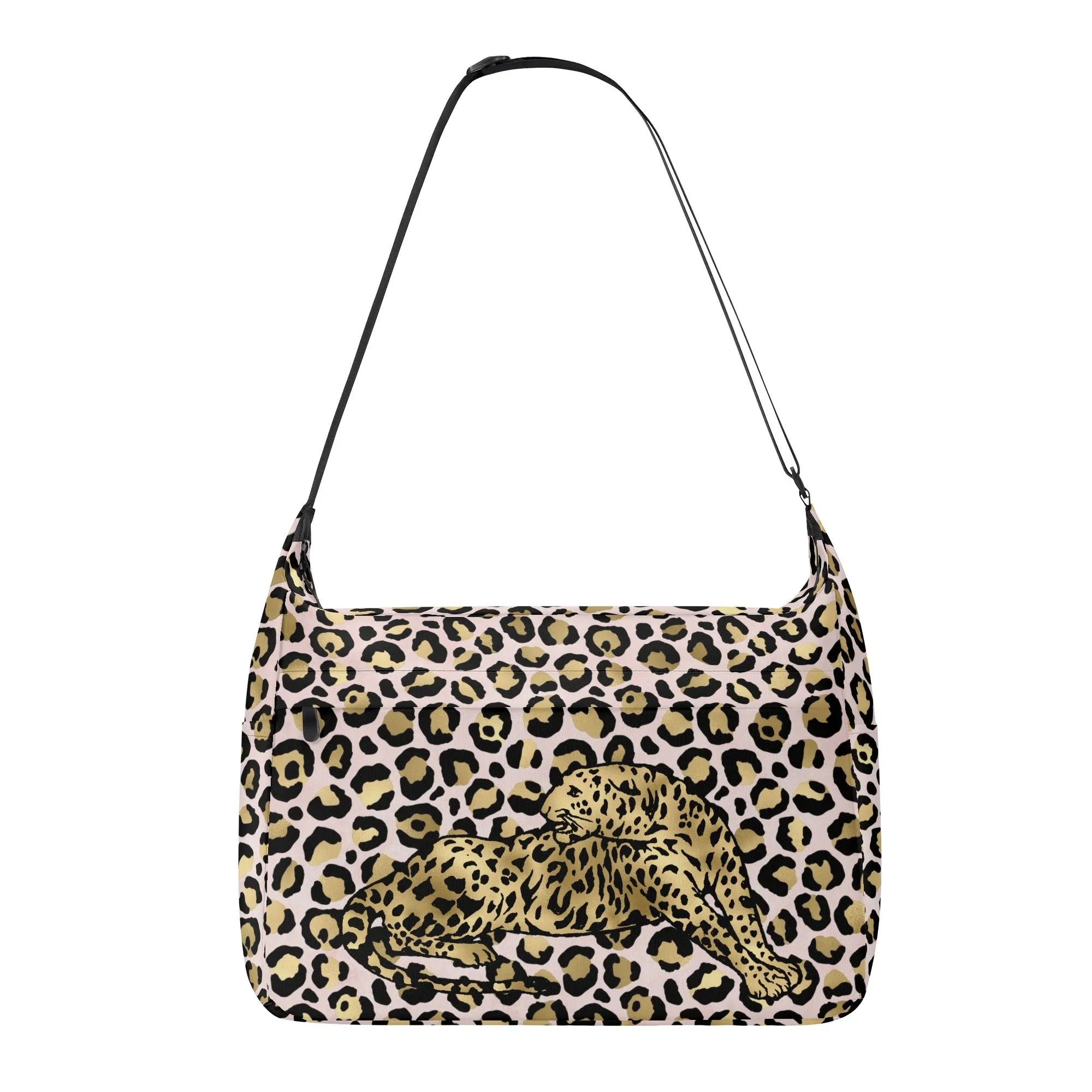 Gold Leopard Pattern Shoulder Bag