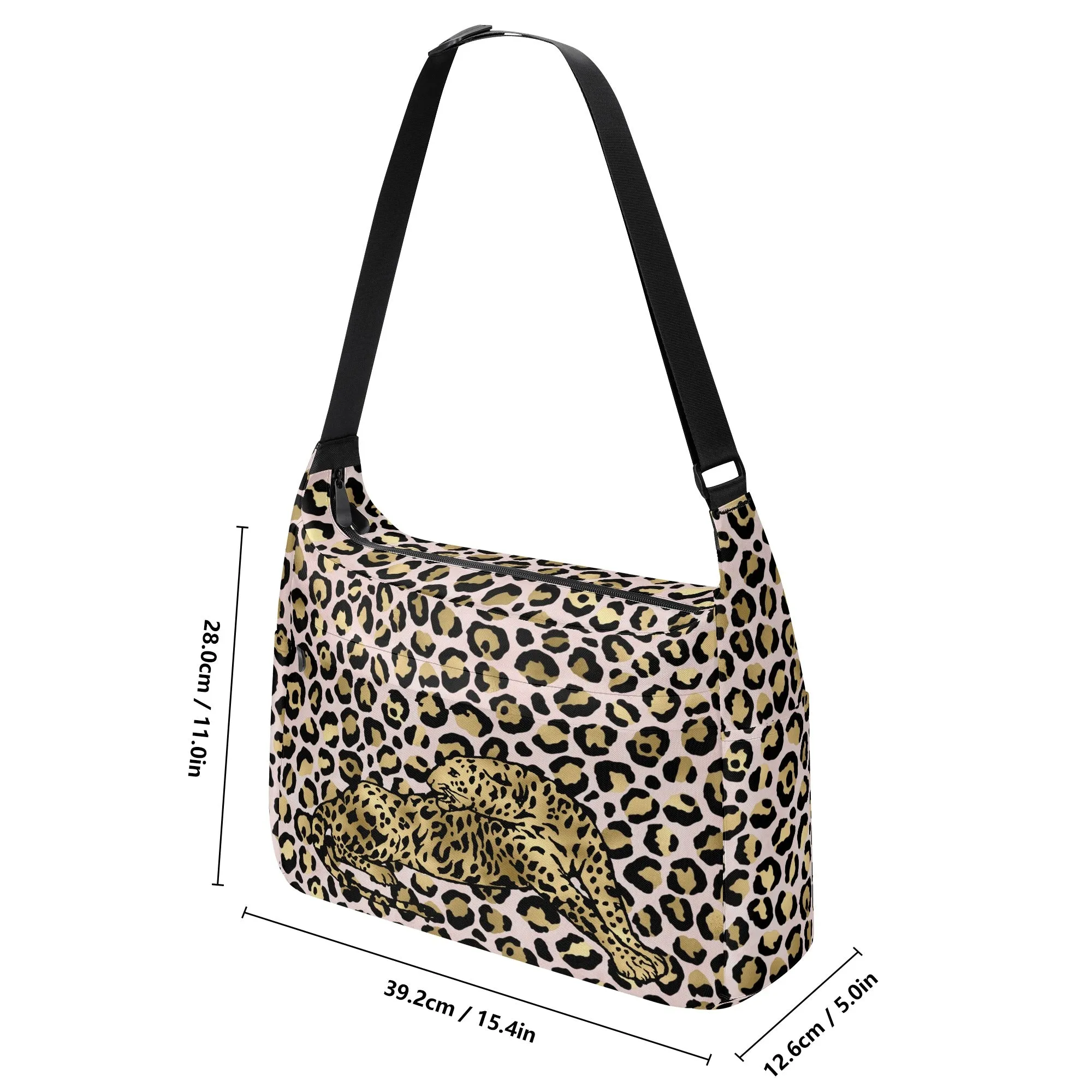 Gold Leopard Pattern Shoulder Bag