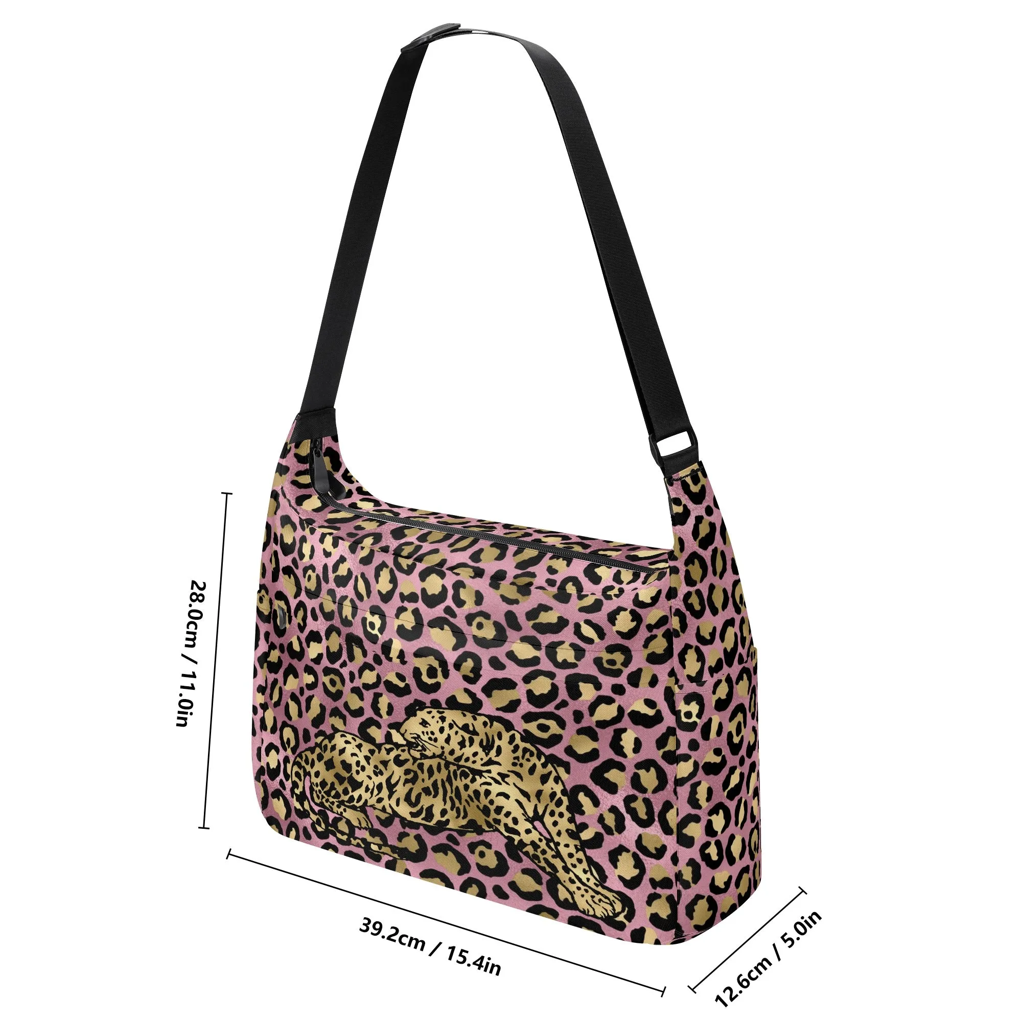 Gold Leopard Pattern Shoulder Bag