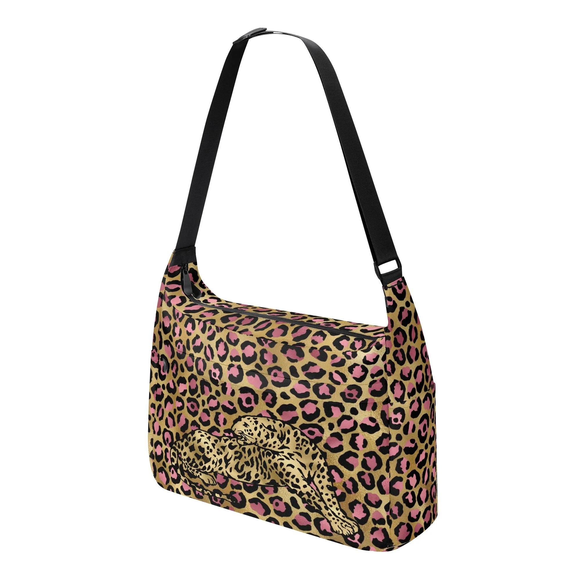 Gold Leopard Pattern Shoulder Bag