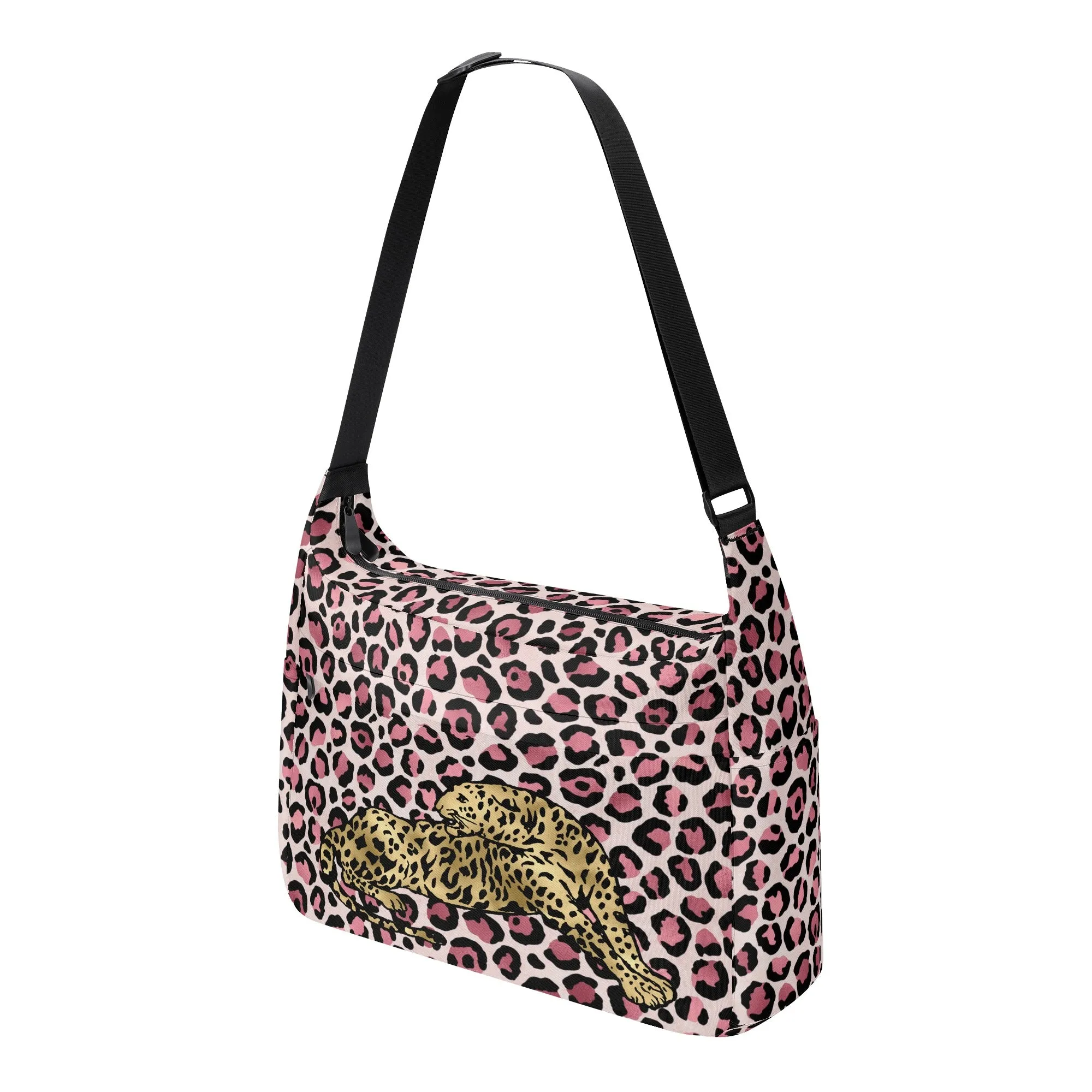 Gold Leopard Pattern Shoulder Bag
