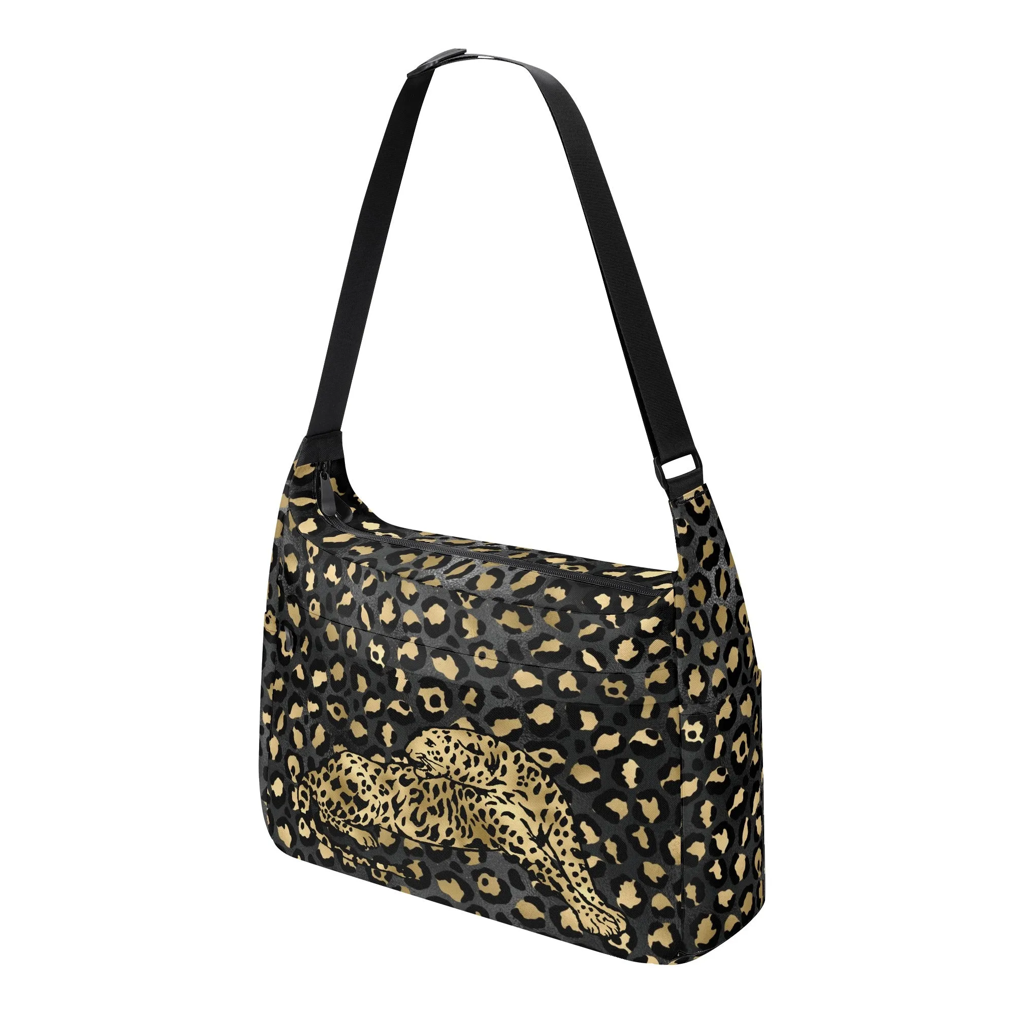 Gold Leopard Pattern Shoulder Bag