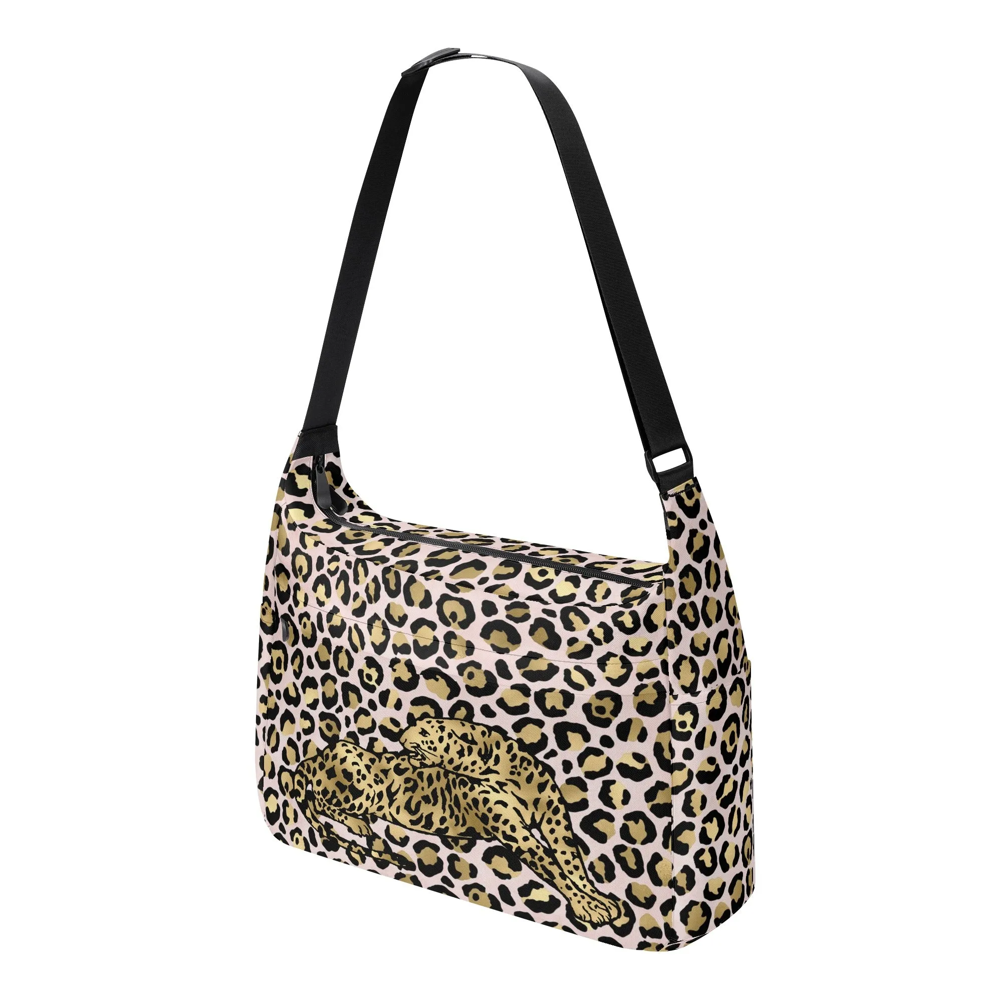 Gold Leopard Pattern Shoulder Bag