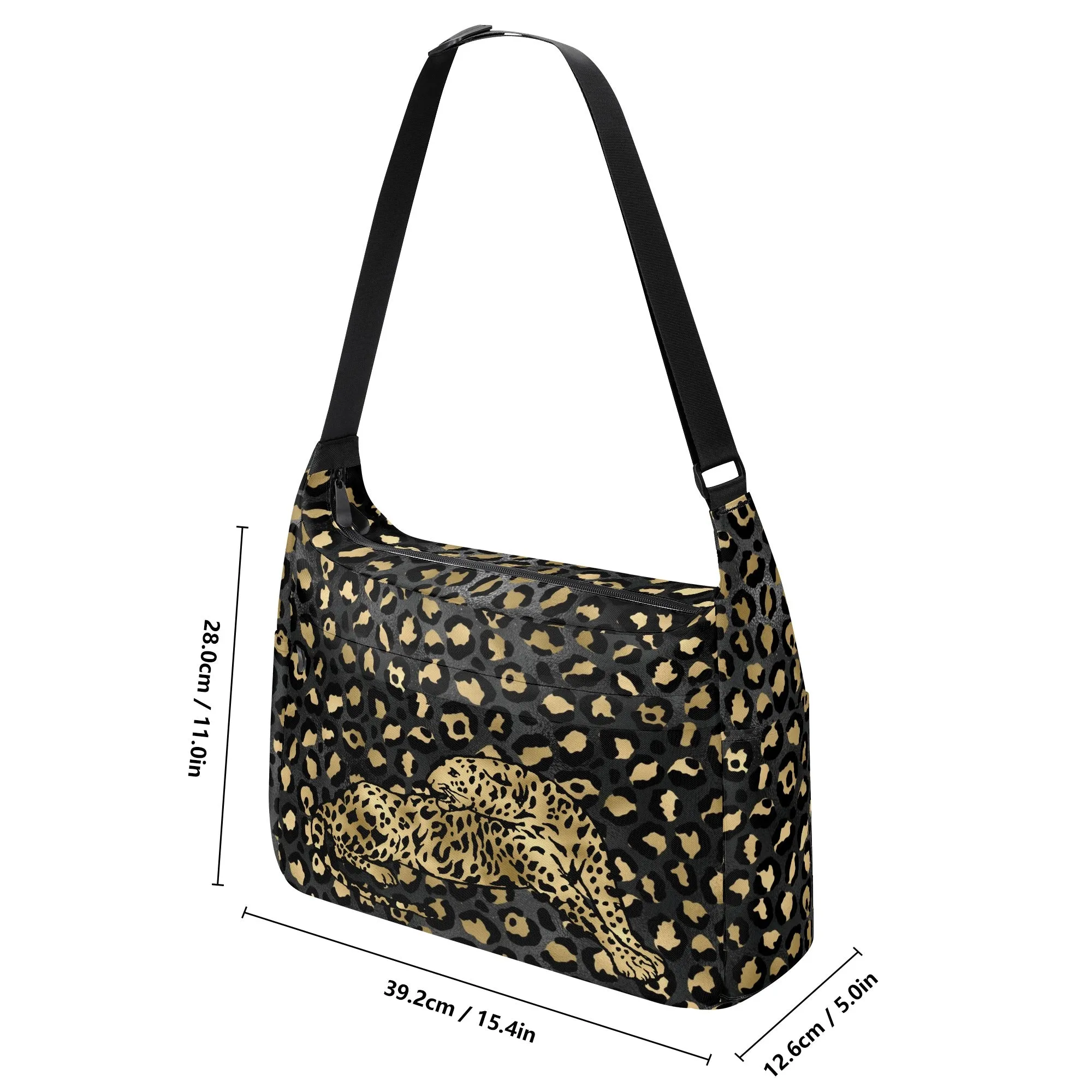 Gold Leopard Pattern Shoulder Bag