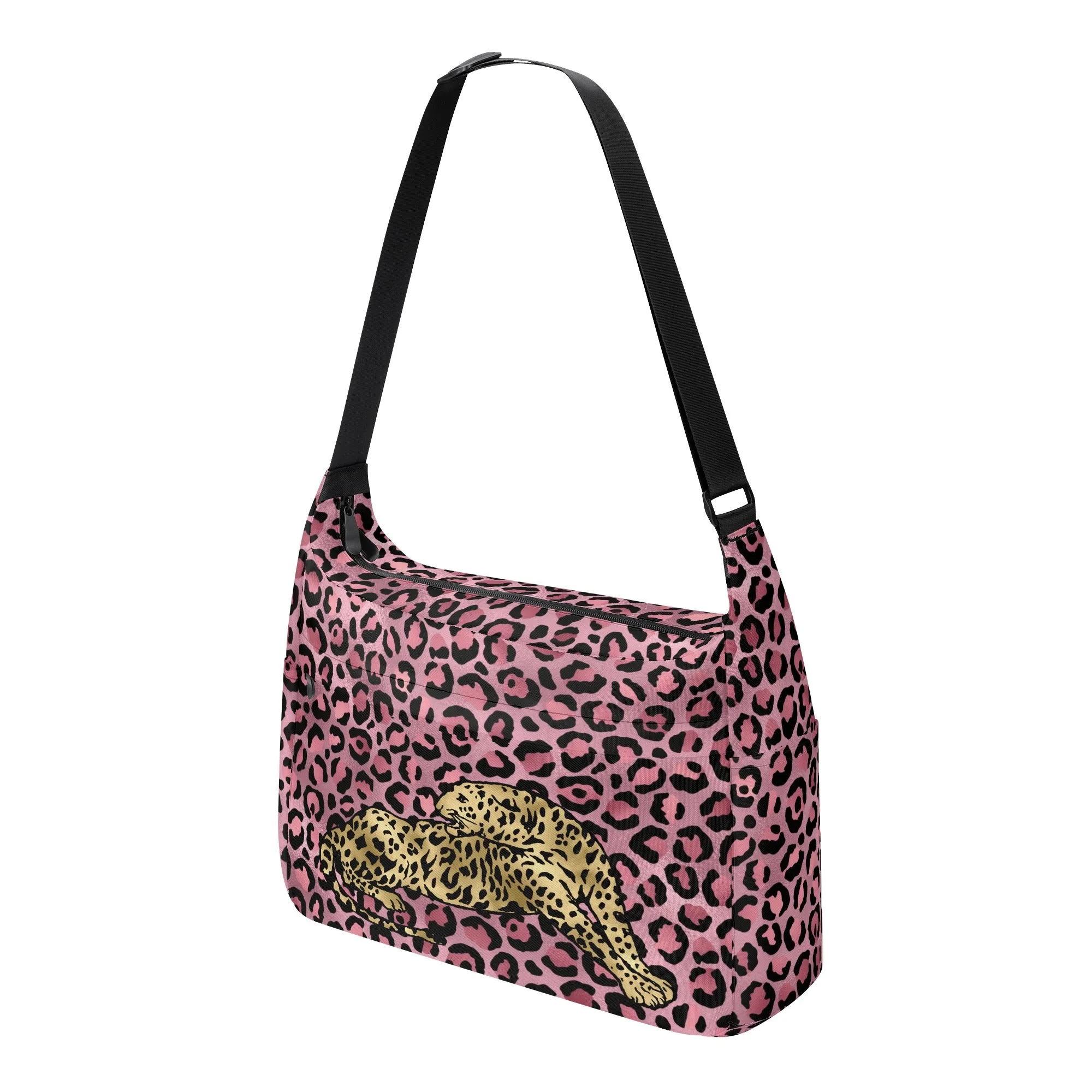 Gold Leopard Pattern Shoulder Bag