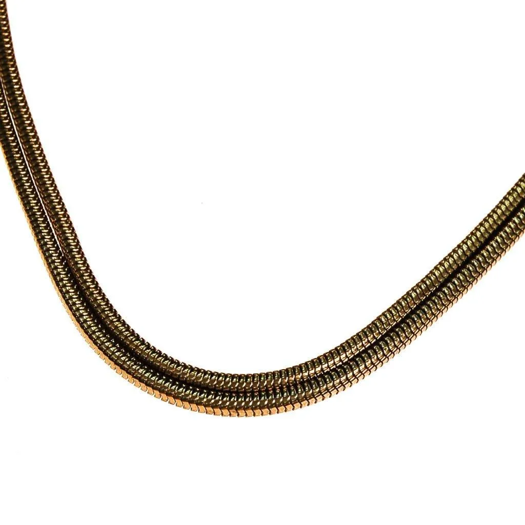 Gold tone Tassel Necklace, Multi-strand
