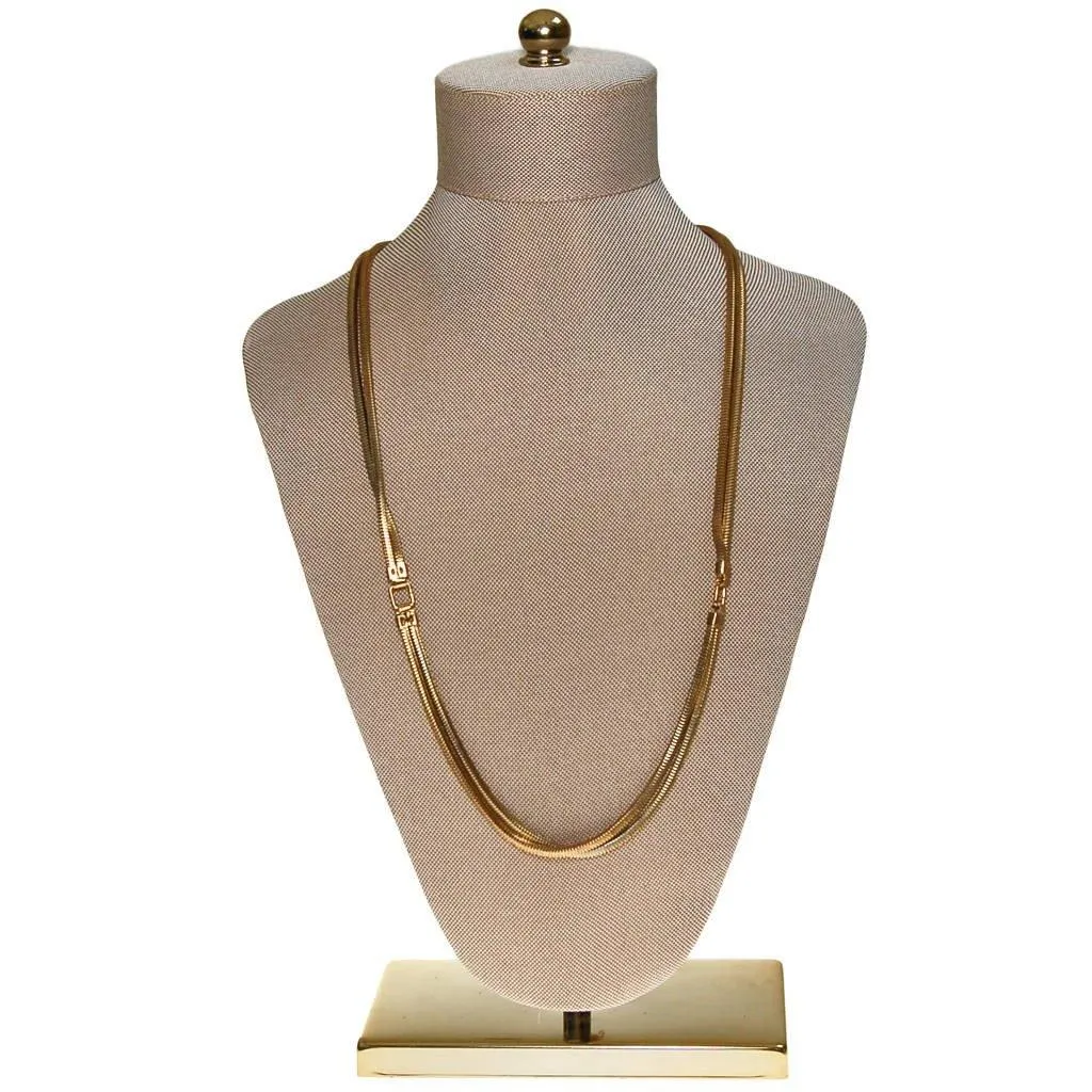 Gold tone Tassel Necklace, Multi-strand