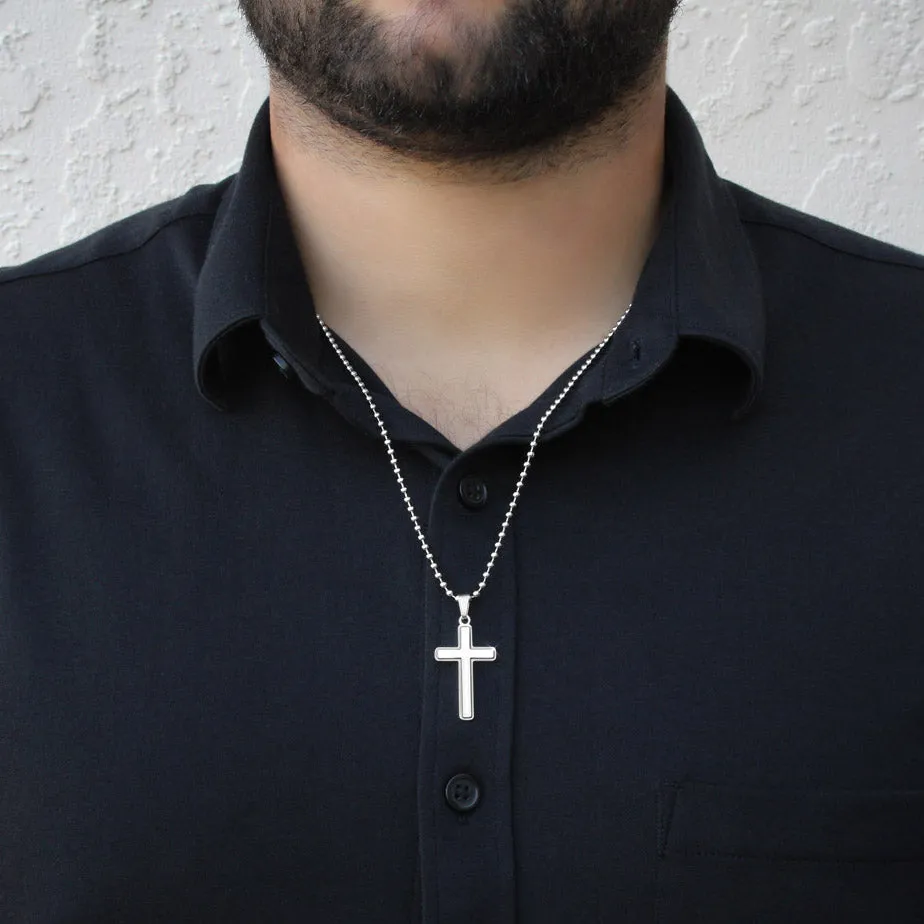 Graduation Gift for Son Love Mom & Dad - Artisan Crafted Cross Necklace - Ball Chain