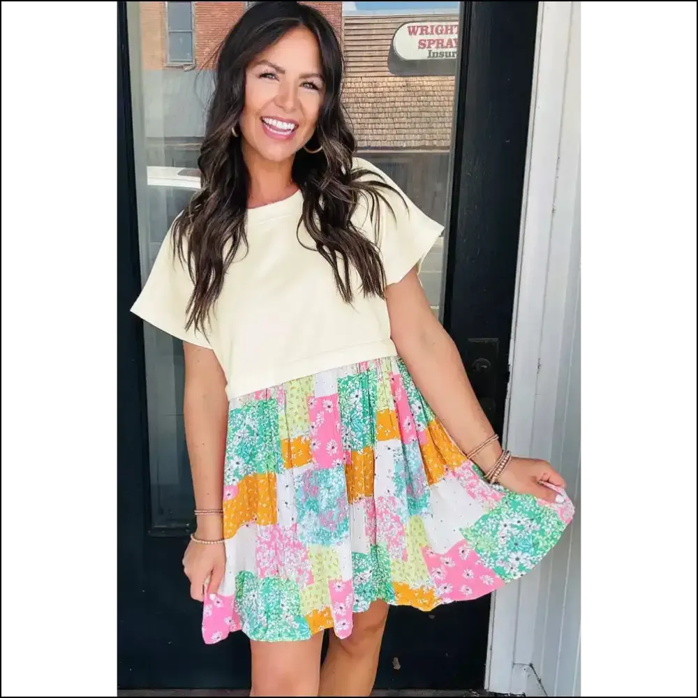 Green Floral Patchwork Mini Dress: Prepare for Fabulousness! 🐸 Needful Things