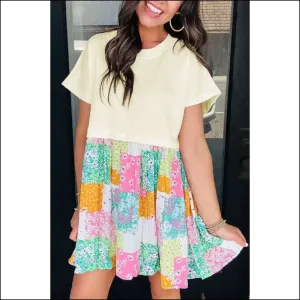 Green Floral Patchwork Mini Dress: Prepare for Fabulousness! 🐸 Needful Things