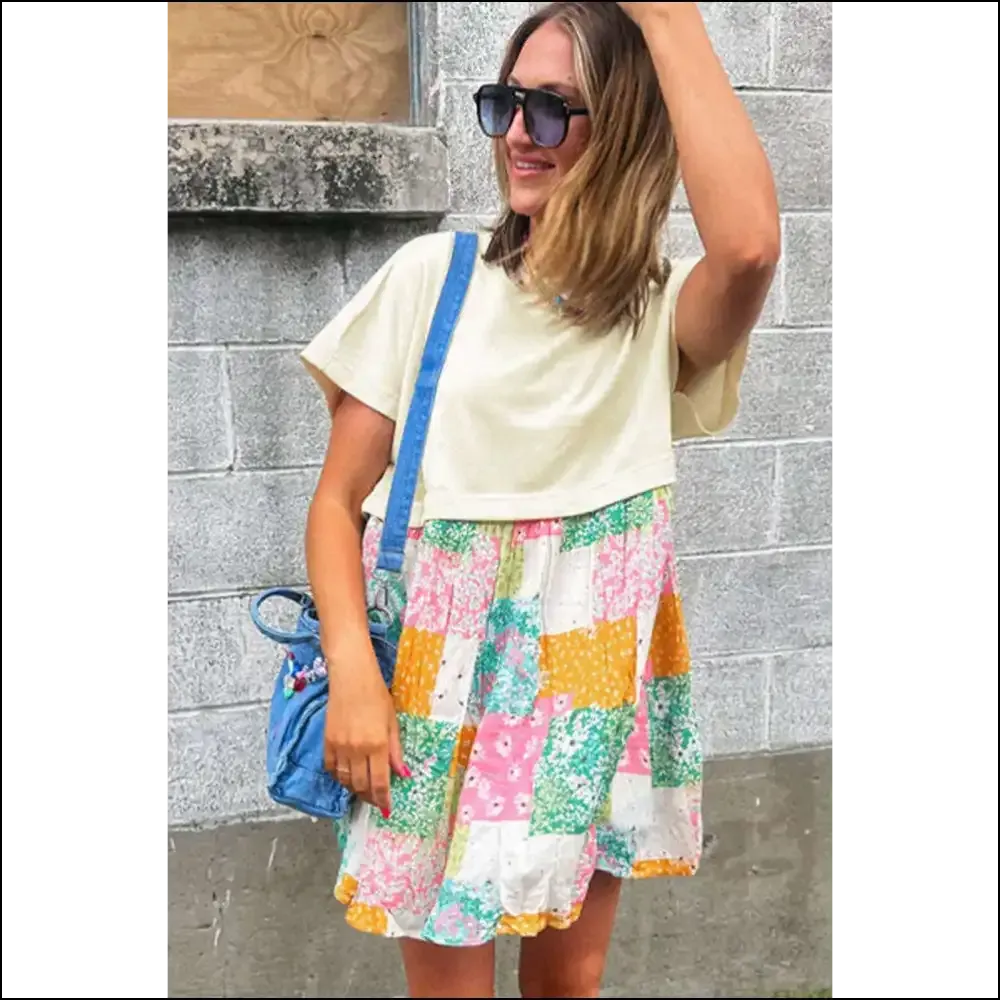 Green Floral Patchwork Mini Dress: Prepare for Fabulousness! 🐸 Needful Things