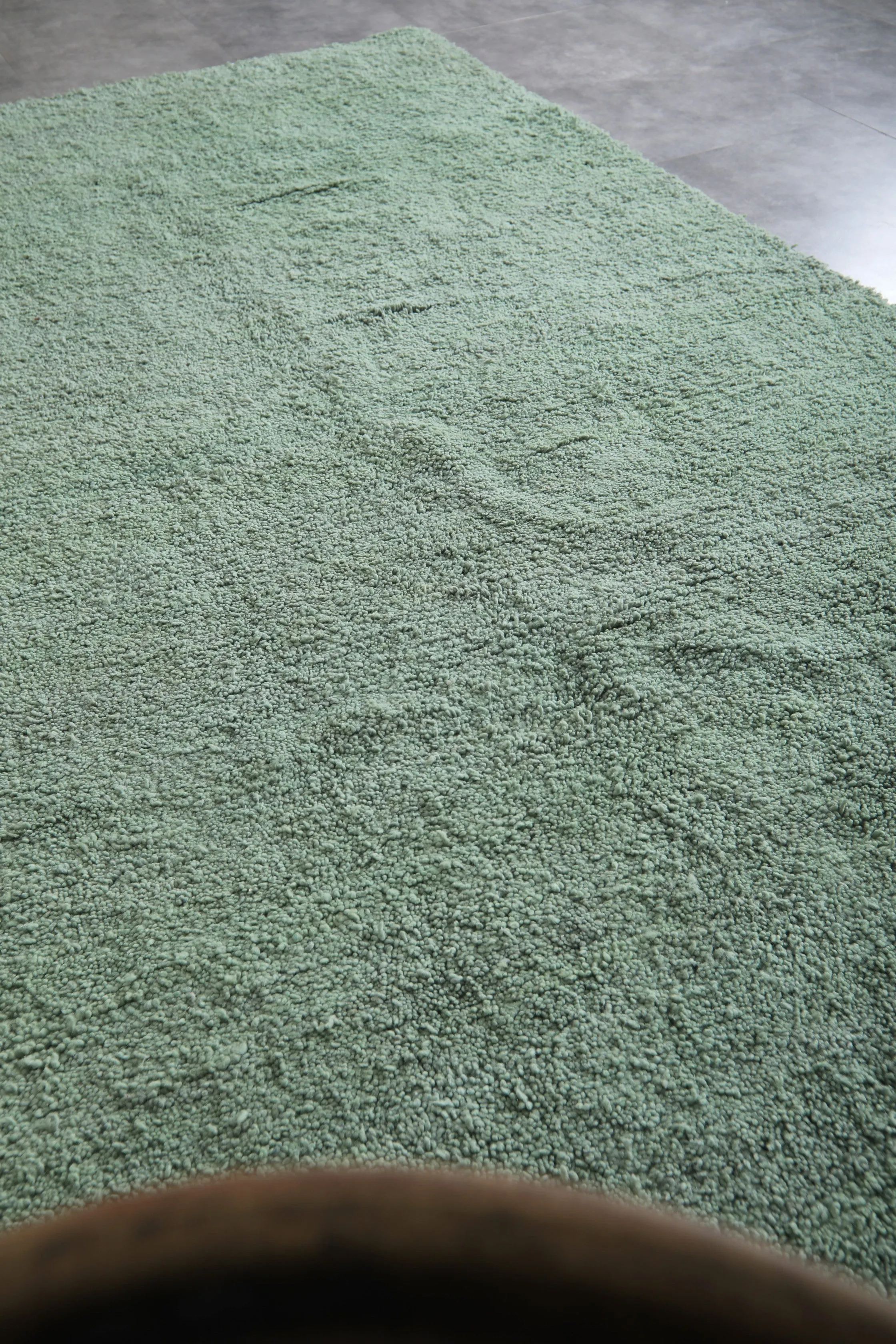 Green Moroccan Rug - 7 x 11.9 Feet | Handwoven Elegance