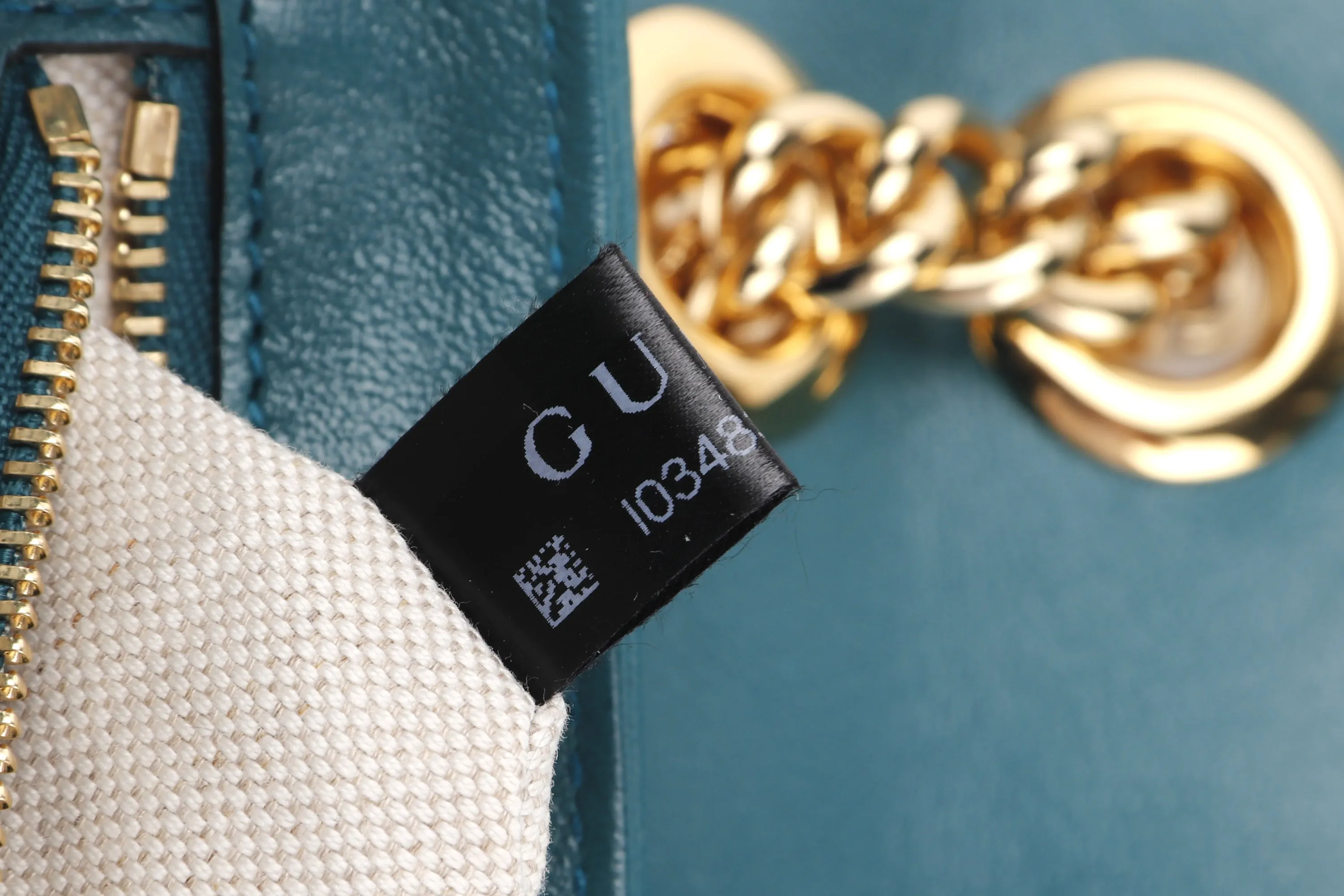 GUCCI 443497 520981 BLUE MARMONT GREEN TRIM GOLD HARDWARE, WITH DUST COVER