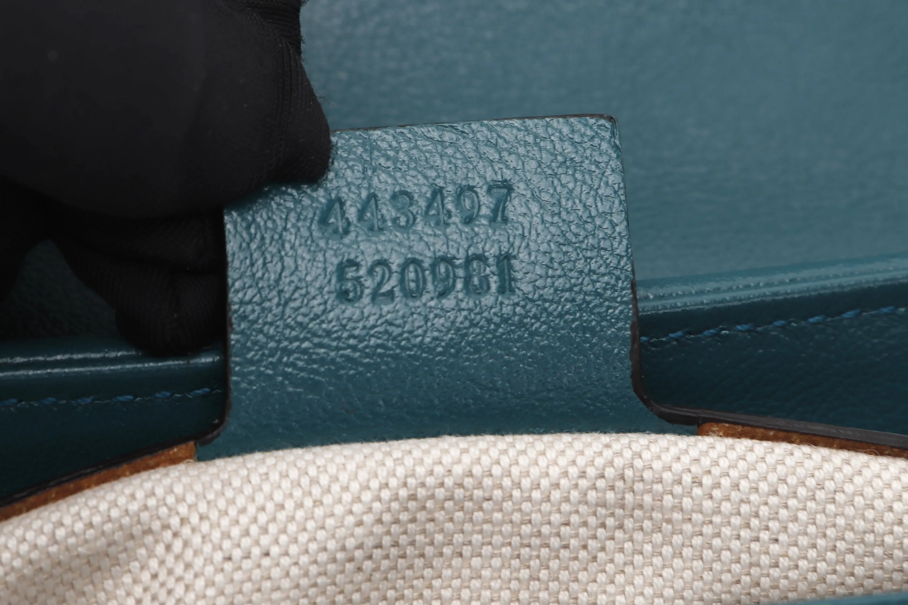 GUCCI 443497 520981 BLUE MARMONT GREEN TRIM GOLD HARDWARE, WITH DUST COVER