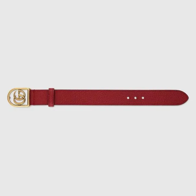 Gucci Leather GG Charm Bracelet in Red