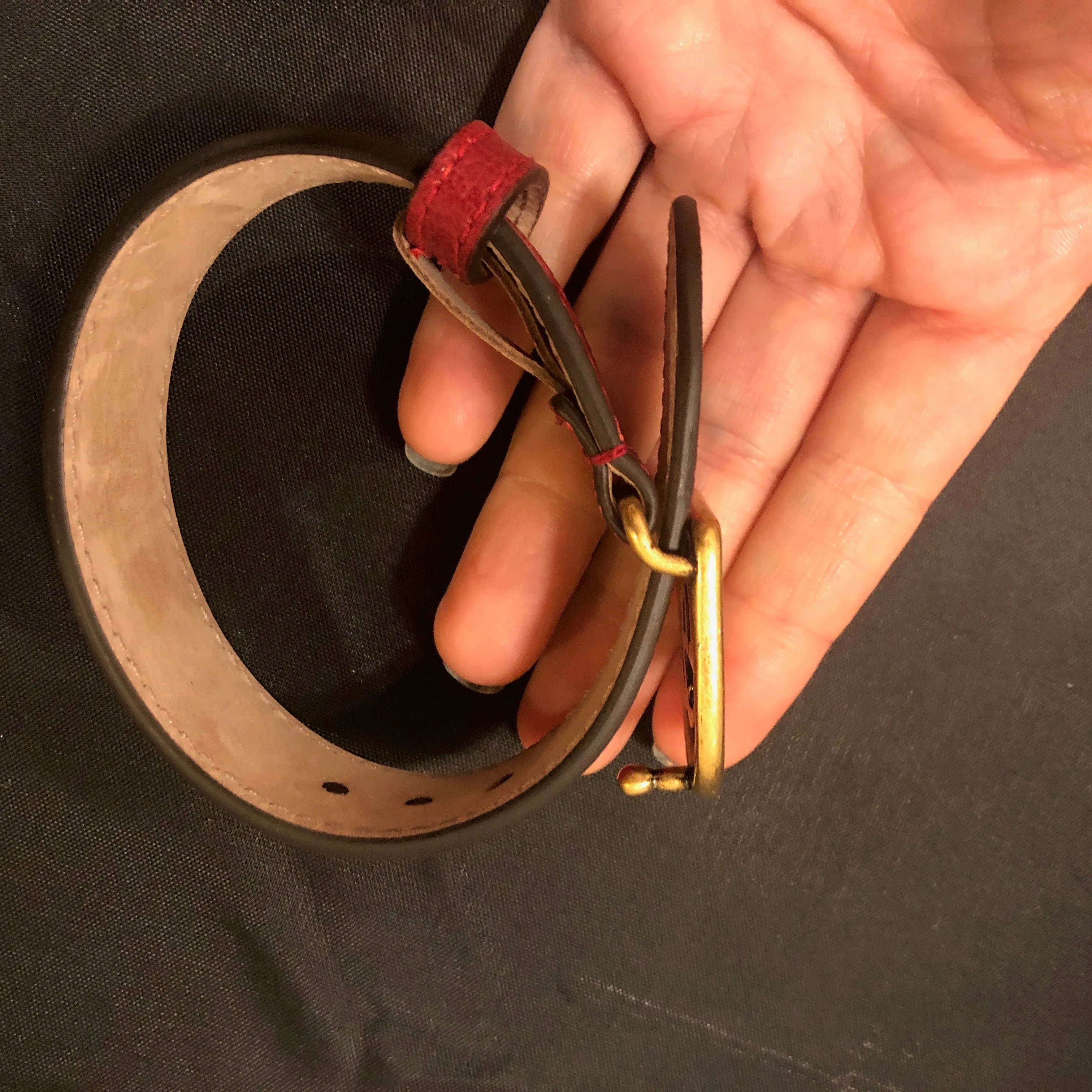 Gucci Leather GG Charm Bracelet in Red