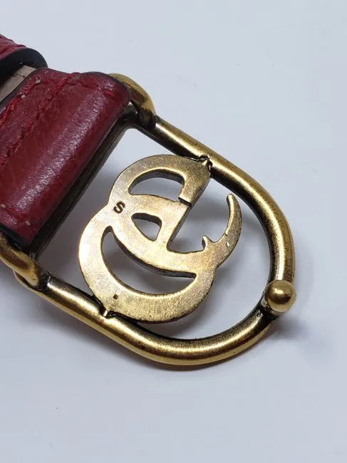 Gucci Leather GG Charm Bracelet in Red