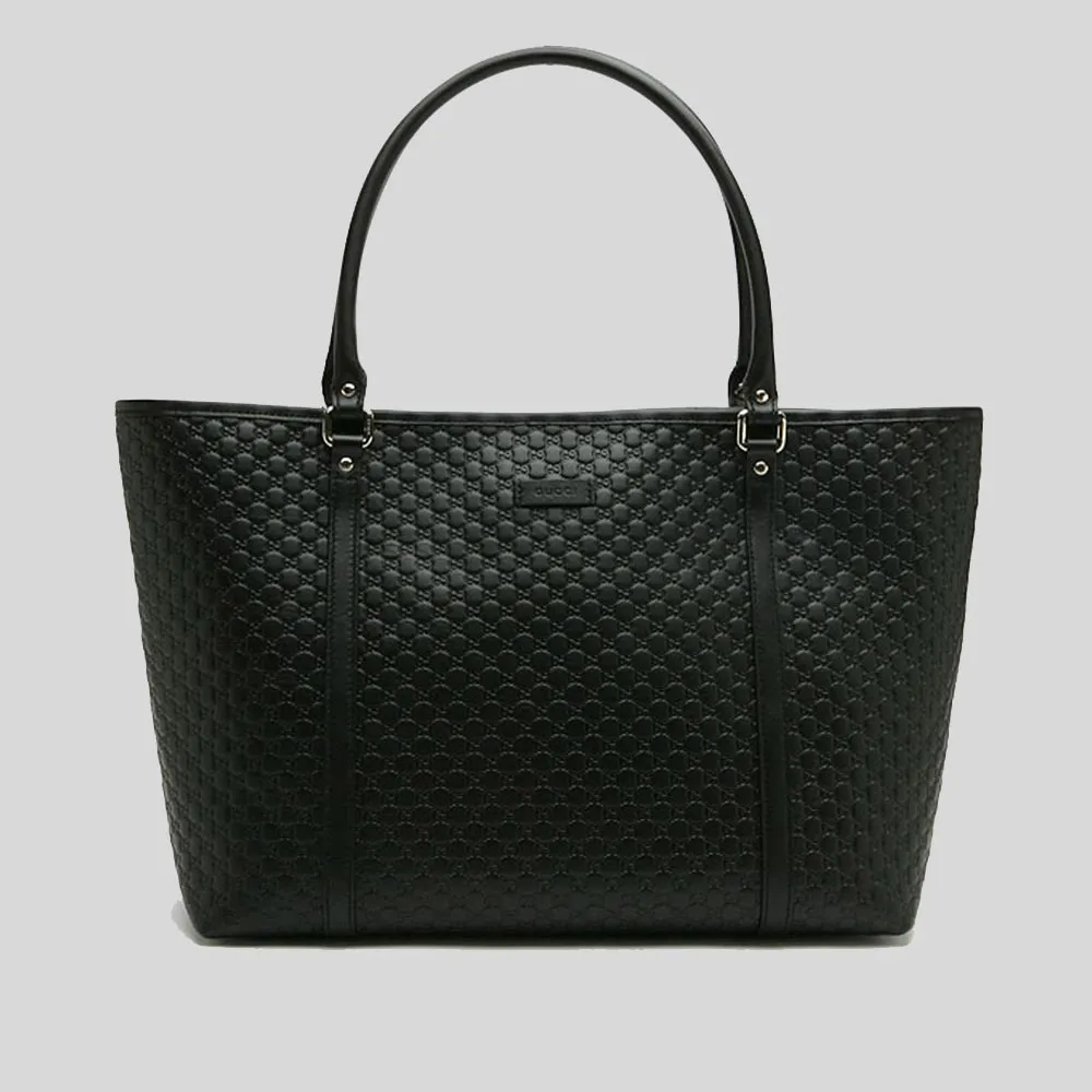 Gucci Micro GG Joy Medium Leather Tote Black RS-449647