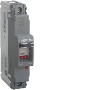 Hager HHA123Z 125A 25kA Single Pole Fixed Thermal TM MCCB h3 x160