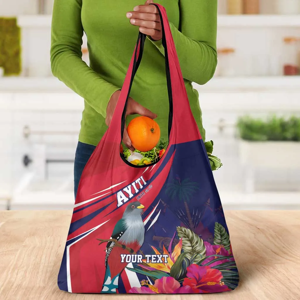 Haiti Personalized Grocery Bag Hispaniolan Trogon Tropical Vibes LT7
