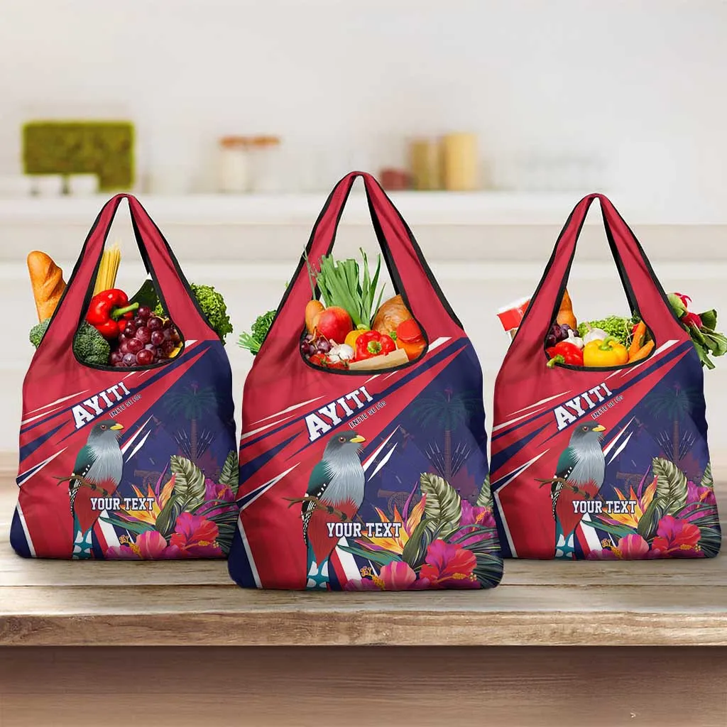 Haiti Personalized Grocery Bag Hispaniolan Trogon Tropical Vibes LT7