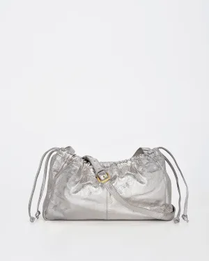 HALLEY METALLIC LEATHER BAG - SILVER