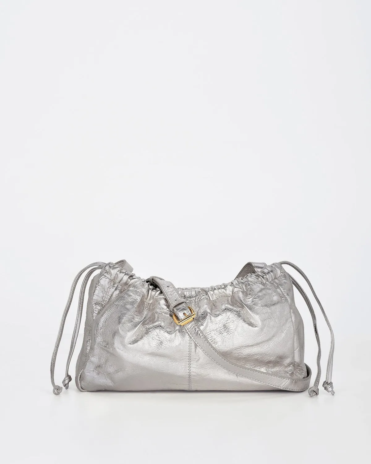 HALLEY METALLIC LEATHER BAG - SILVER