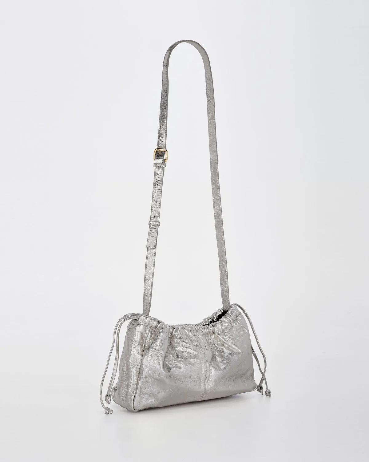HALLEY METALLIC LEATHER BAG - SILVER