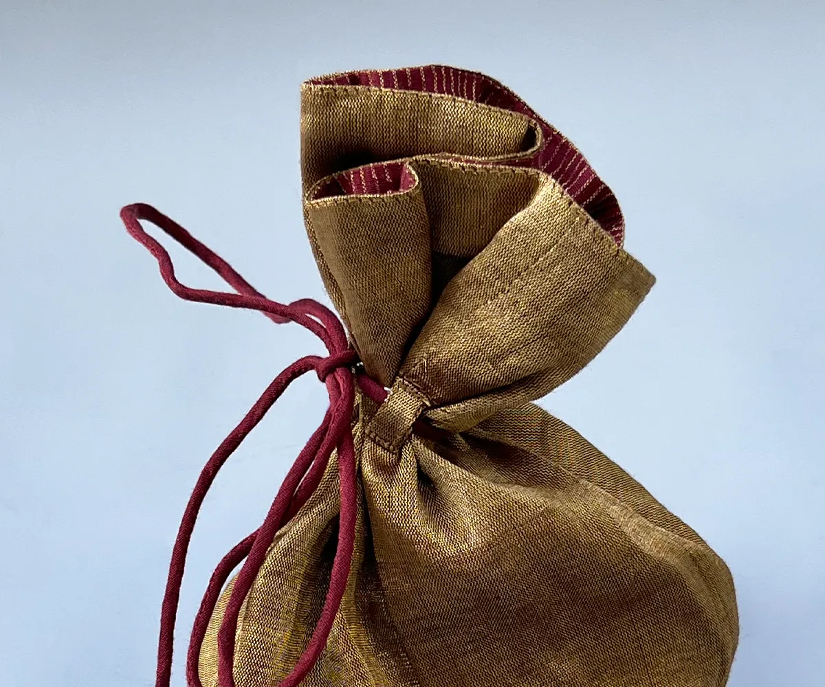 Handcrafted Gold Zari Potli Bag
