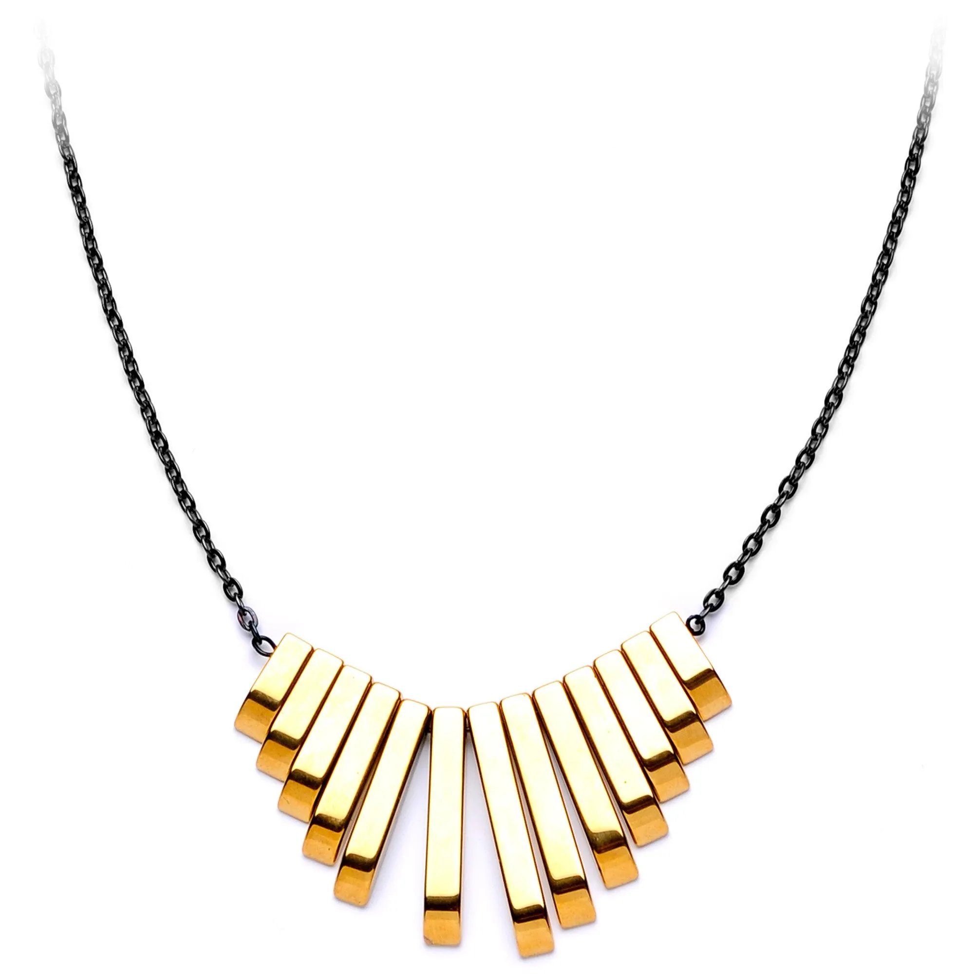 Handcrafted Natural Hematite Gunmetal Plated Chain Necklace
