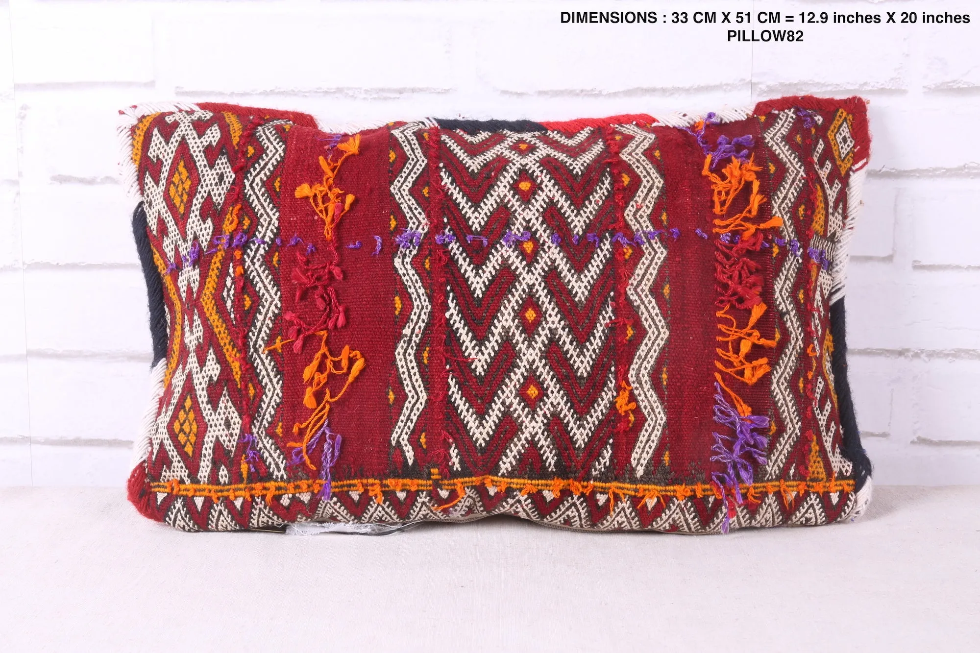 handmade Moroccan pillow 12.9 inches X 20 inches