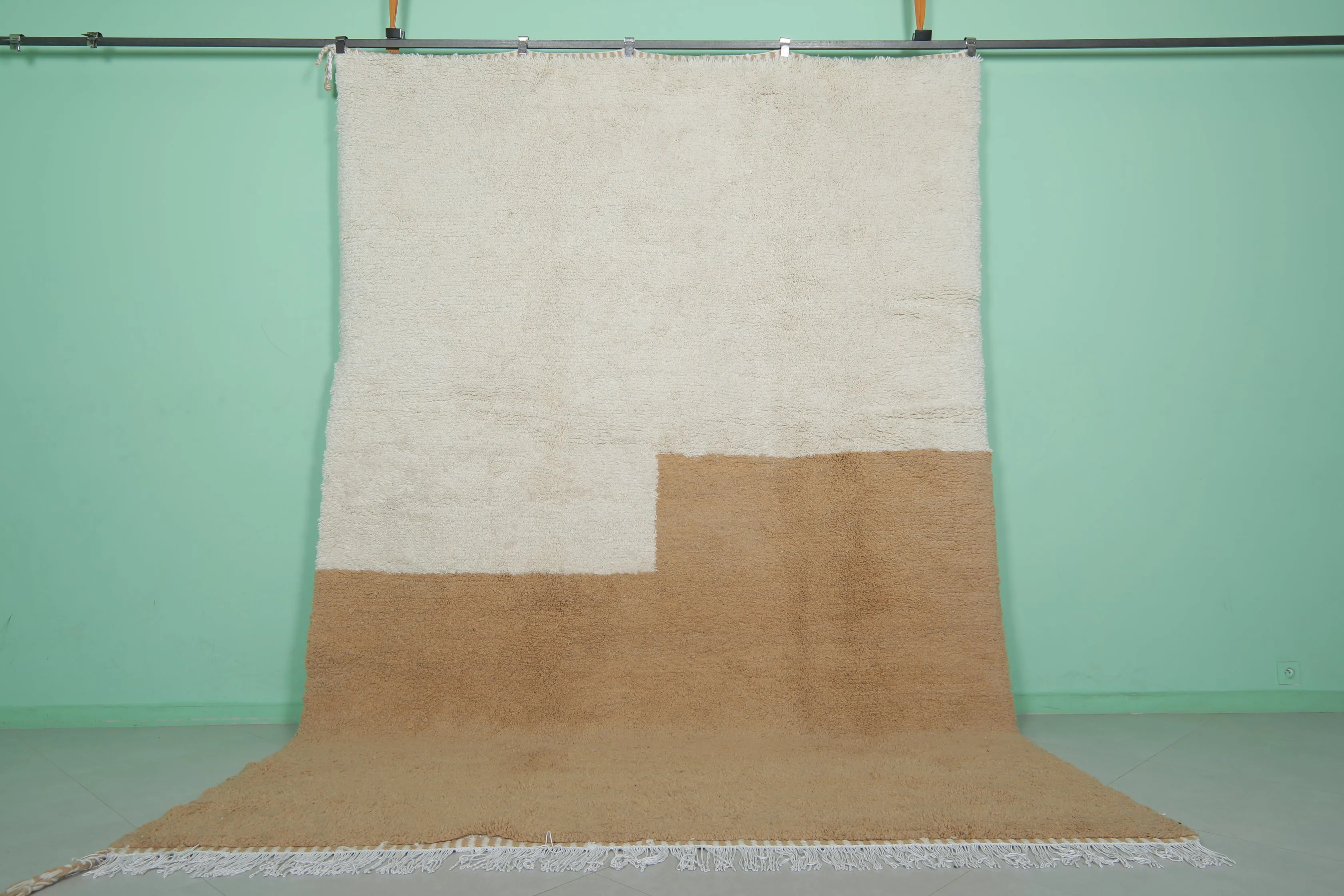 Handmade Moroccan Rug - Handwoven 8.2 x 12 Feet | Minimalist Wool Design