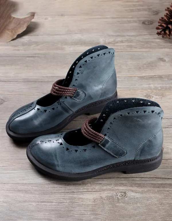 Handmade Retro Leather Ethnic Style Flat Shoes